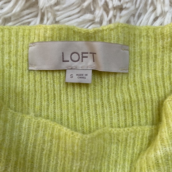 🎉HP🎉 Loft Boatneck Knit Sweater 💗 Lime Yellow - Picture 12 of 13